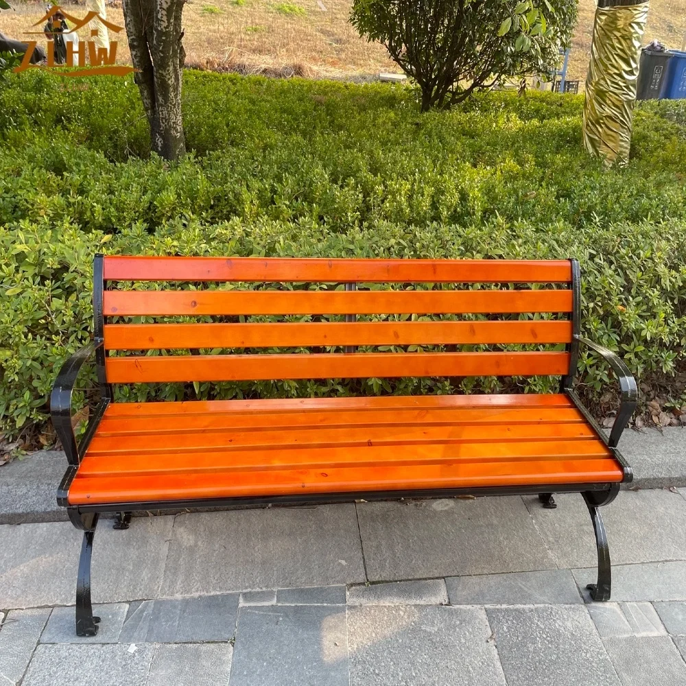 Wooden Garden Bench Waterproof Sun Protection Park Chair Bench Cast Iron/aluminum Wood Durable Factory Cost-effective Outdoor