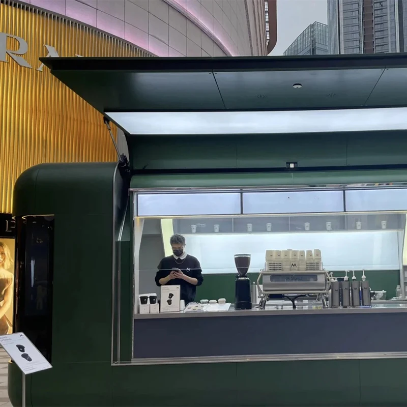 New Design Popular Flying Wing Food Truck Fully Equipped Mobile Prefab Cafe Coffee Shop Restaurant Food Trailer