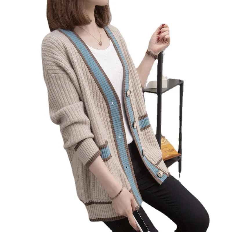 Wholesale New Arrival Fashion Women Long Sleeve open chest button knit women sweater coat