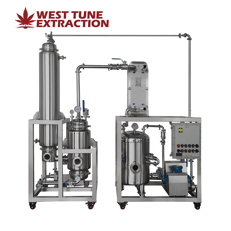 
West Tune Ethonal Evaporation Plate Type Small Single Effect CBD Falling Film Evaporator with Higher Cooling Efficiency 