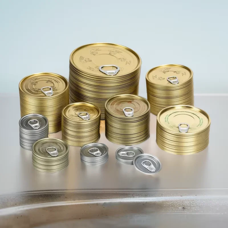 TFS Tin Lid 401# EOE Full Aperture - Round  Lacquer Printed easy open can lid  for empty cans