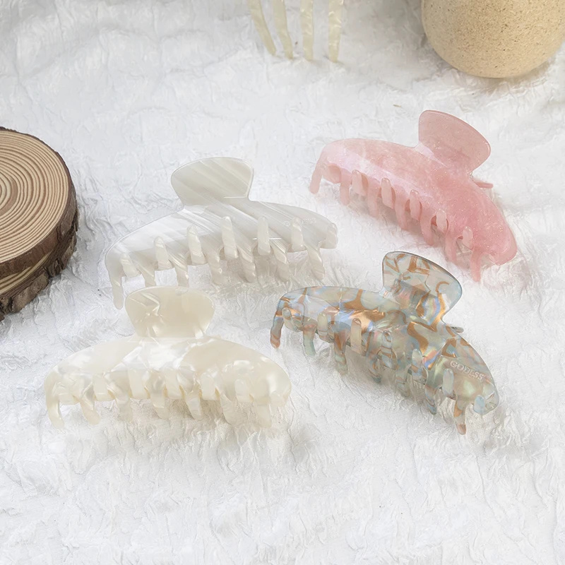 2024 New Design Acetate 8.5cm Hair Claws clips Pink Hair Claw for Women Hair Accessories