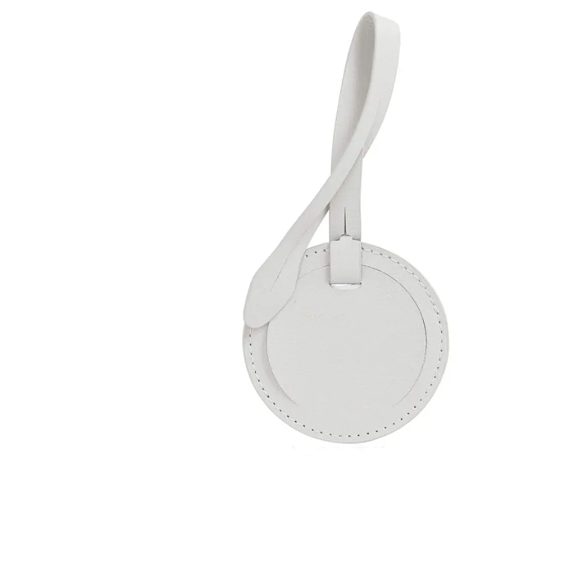 Faux Leather Luggage ID Tag with Leather Bond Wholesale Circular Airplane Suitcase Bag Name Card Holder Supplier