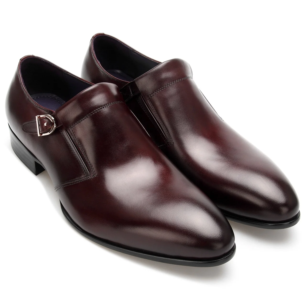 Fashion Italian Handmade Casual leather Shoes Moccasins Single button  loafers Shoes for men