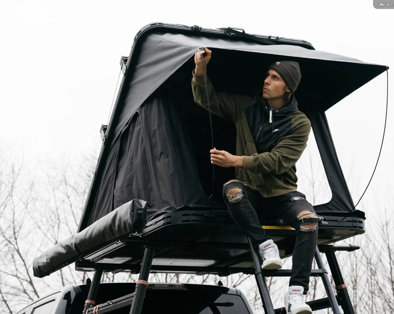 2-Person Aluminum Honeycomb Car Roof Tent for Camping 45MM Non-Deformable Sponge Pad Included