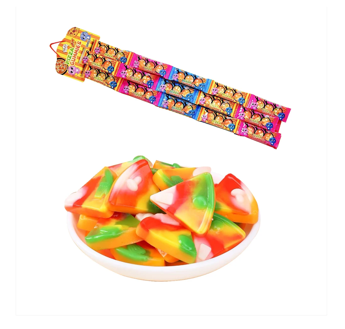 Best Sale Fruit Gummy Chewy Candy Gomas De Dulces Pizza Gummy Candy for Supermarket