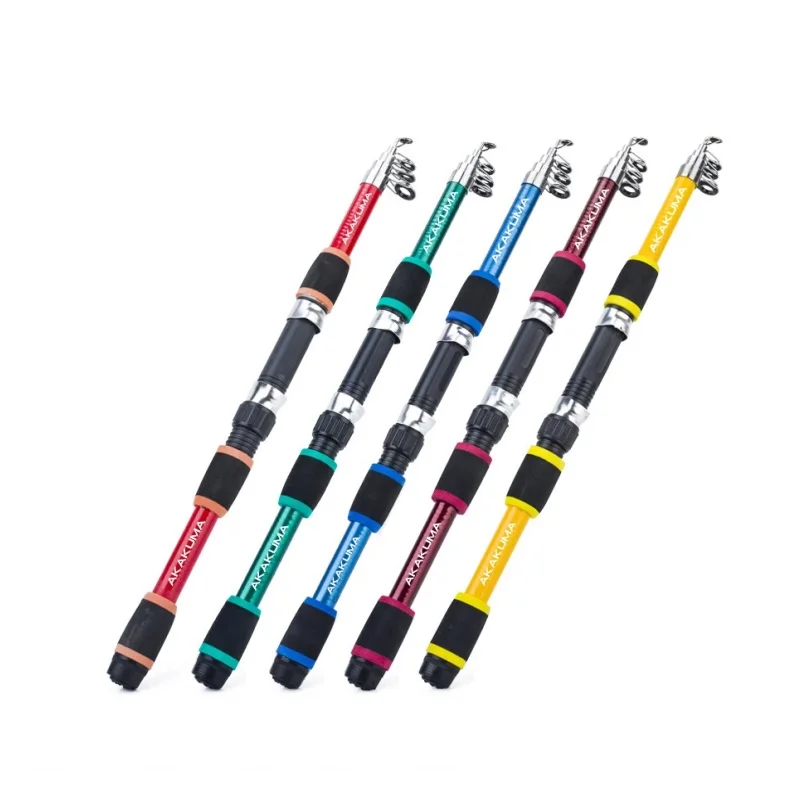 Портативный 1 8 м 95 г 5 цветов из армированного стекловолокном пластика дешевая Морская Рыбалка Спиннинг телескопическая удочка приманка