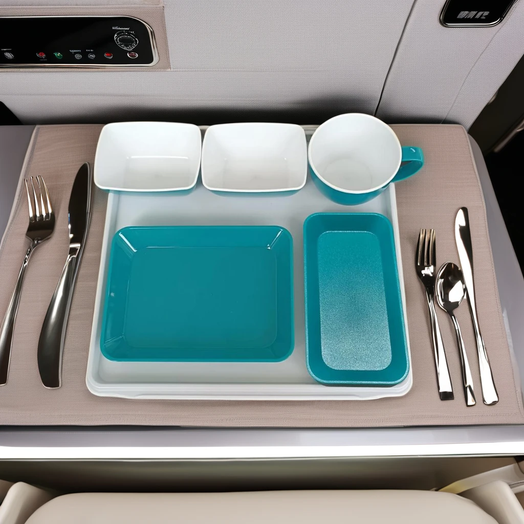 wholesale inflight lunch meal box atlas size PET PS aircraft catering service low price plastic food container storage box