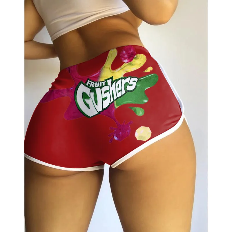 
2021 new style women summer shorts brand printed women booty shorts spandex girl shorts 