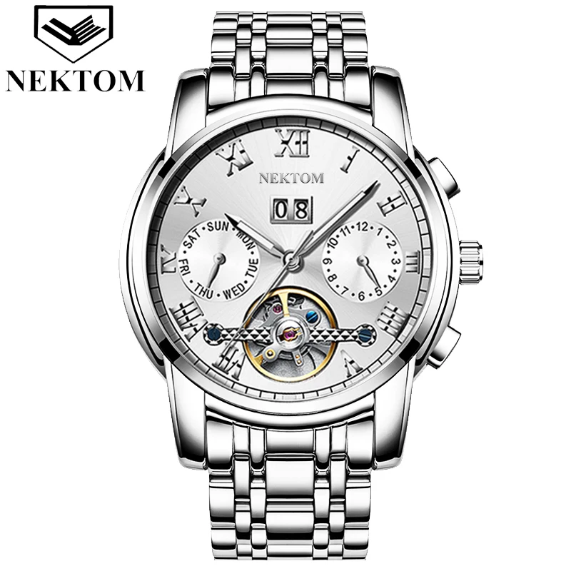 Мужские механические часы NEKTOM роскошные деловые в Шанхае
