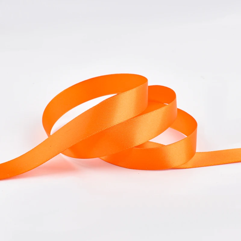 Wholesale Polyester ribbons Orange 5/8 inch 100yards 16mm ribbon roll satin ribbon for gift wrap