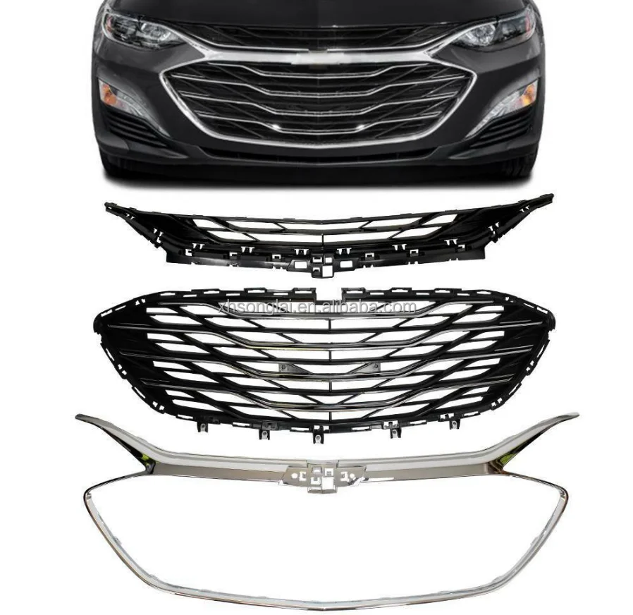 Fit For Chevrolet Malibu 2019-2020 Front Upper Grill & Lower Grille Black Chrom  84338683