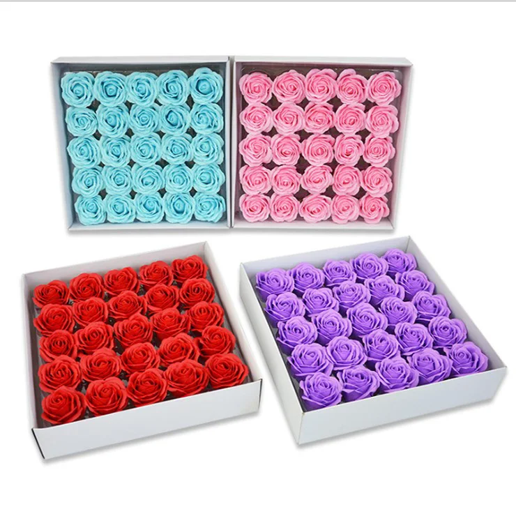 Valentine Birthday Gift Wedding Occasion Decorative Artificial Bath Rose Soap Flower Roses With Box