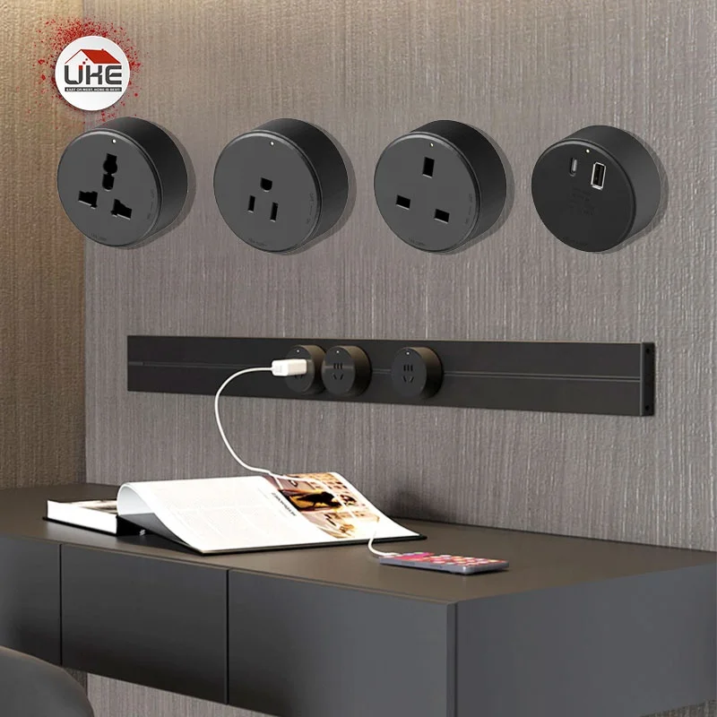 Розетка с электропитанием ЕС, Великобритания, алюминиевая настенная подвижная раздвижная модульная розетка с электропитанием, дополнительный адаптер