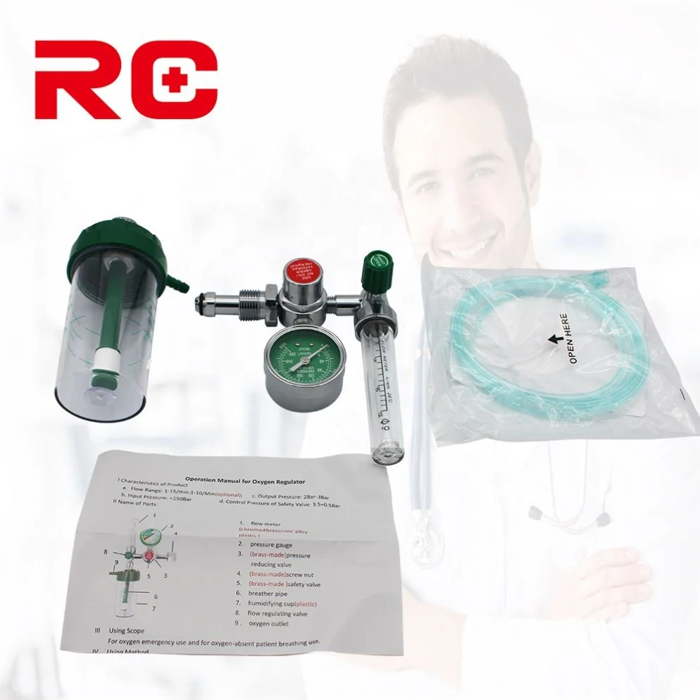 Medical Oxygen Regulator Cylinder Regulator Double Stage Mini Gas Co2