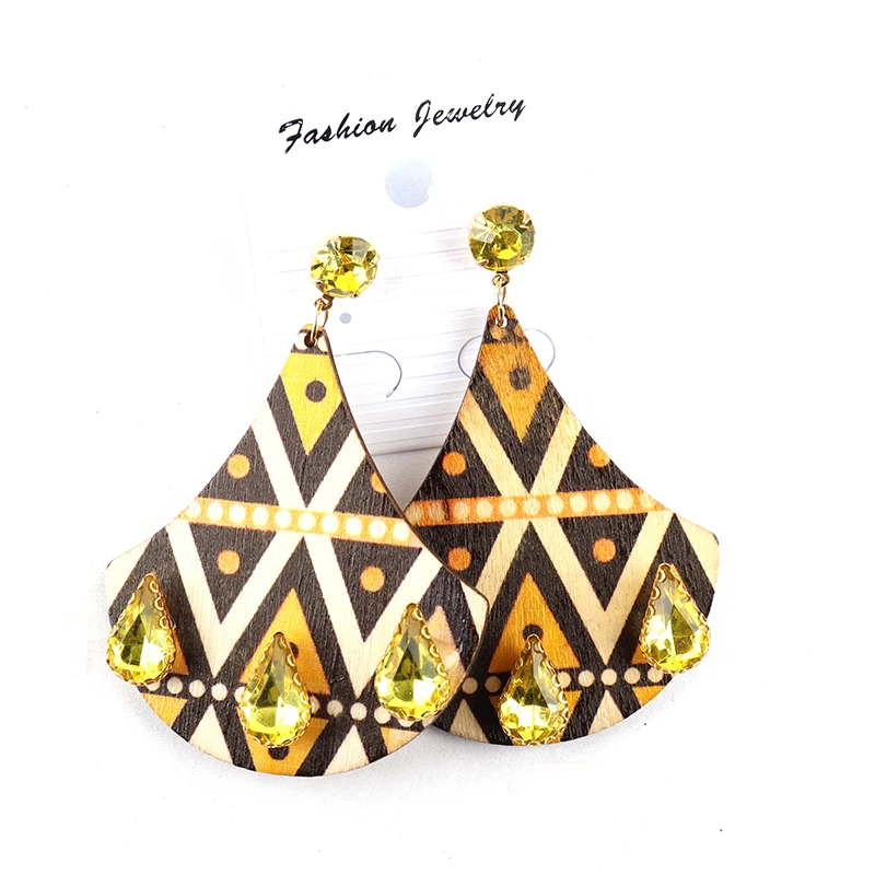 2022 Newest Wooden Geometric Drop Dangle Earrings