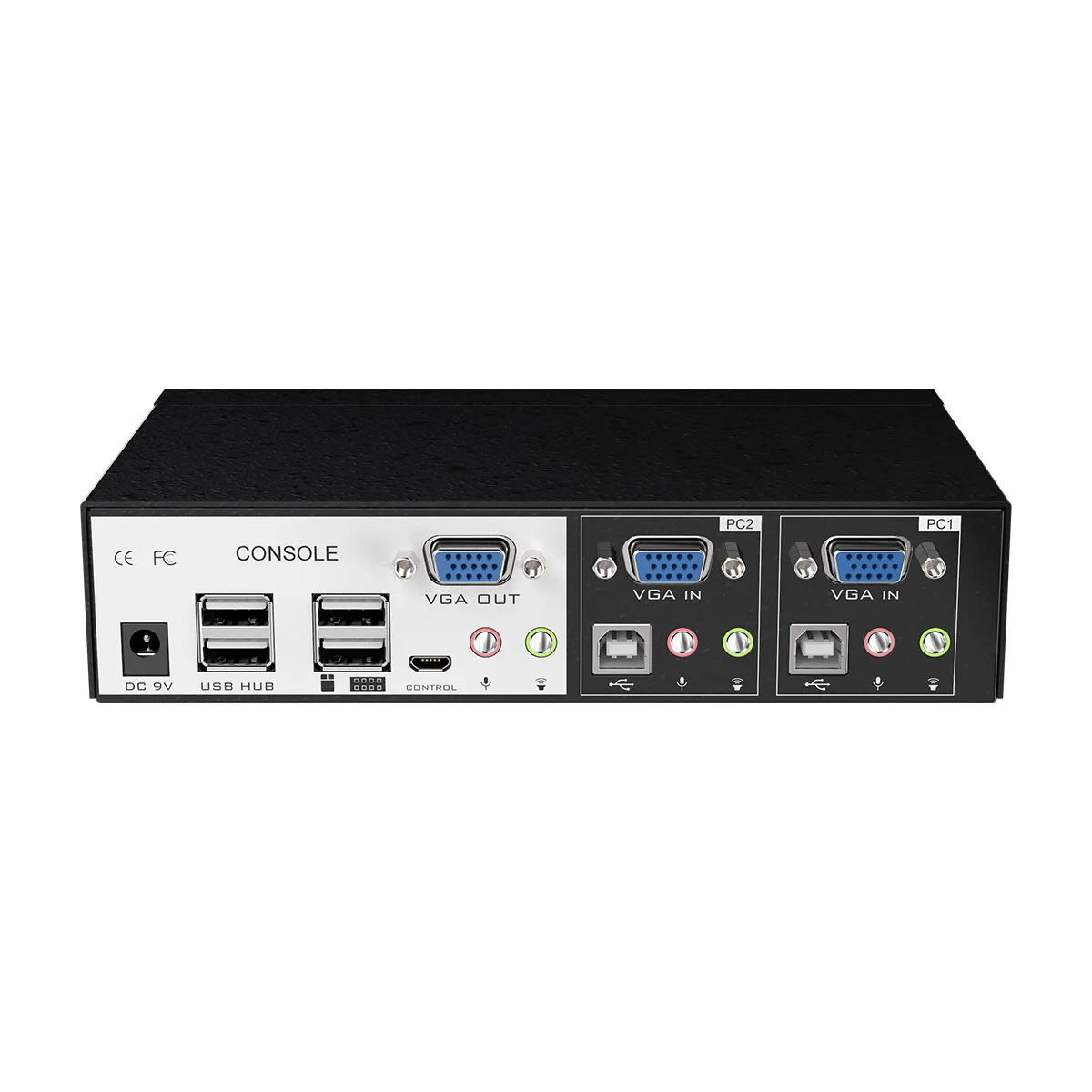 KVM Switch Mt-Viki 1920*1440 Auto 2 Port Audio Stereo Usb Kvm Switch Vga With Mike And Usb Hub Port