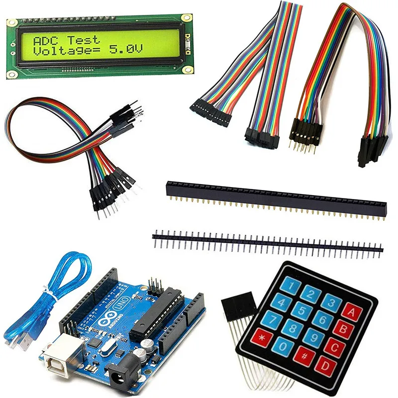 Jumperwire,16x2 lcd,4x4 keypad,male and female header pin UN R3 Kit STEM Education For Beginners