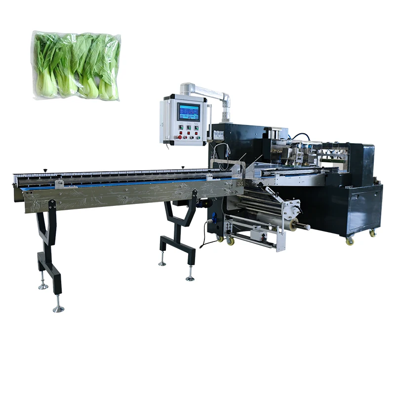 Industrial pillow horizontal mixed dehydrated nitrogen onions pasta cabbage leaf vegetable packing machine for supermarket