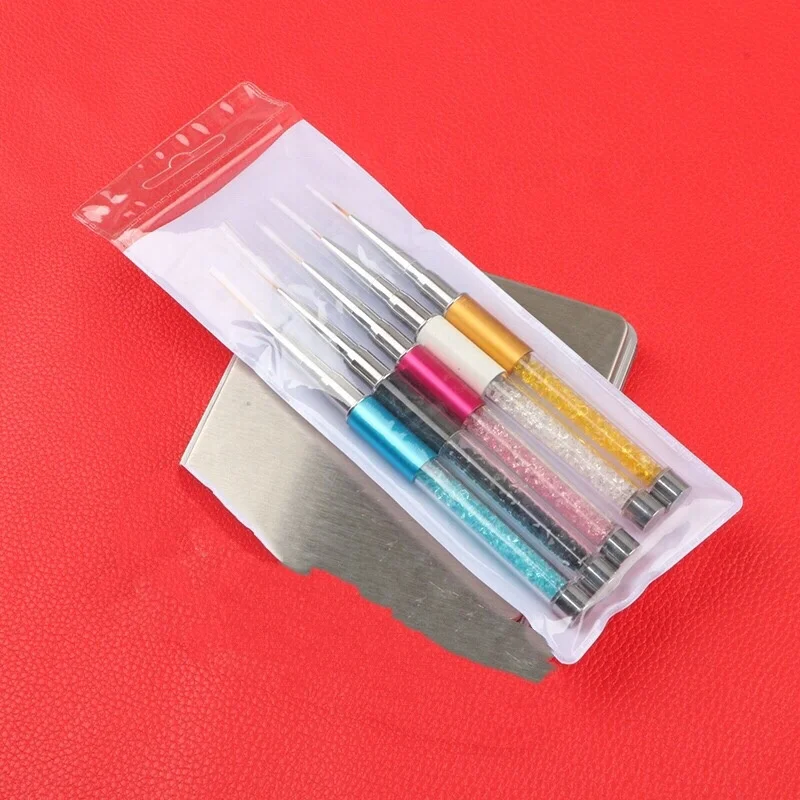 Professional 5Pcs/Set Nail Art Liner Brush Acrylic Crystal Nail Painting Carving Pen Manicure Nail Art Brushes