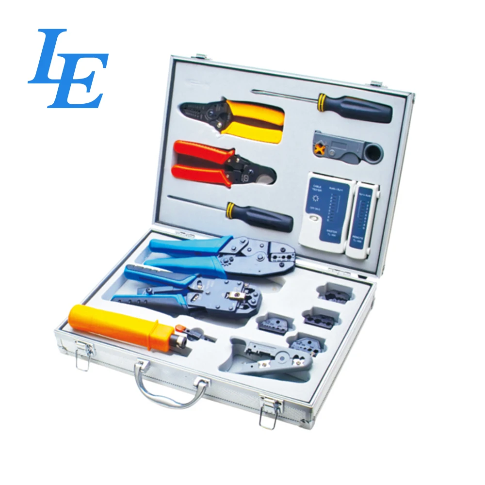 Network Cabling RJ11 RJ45 Tool Kit With Coaxial Cable Stripper Tools