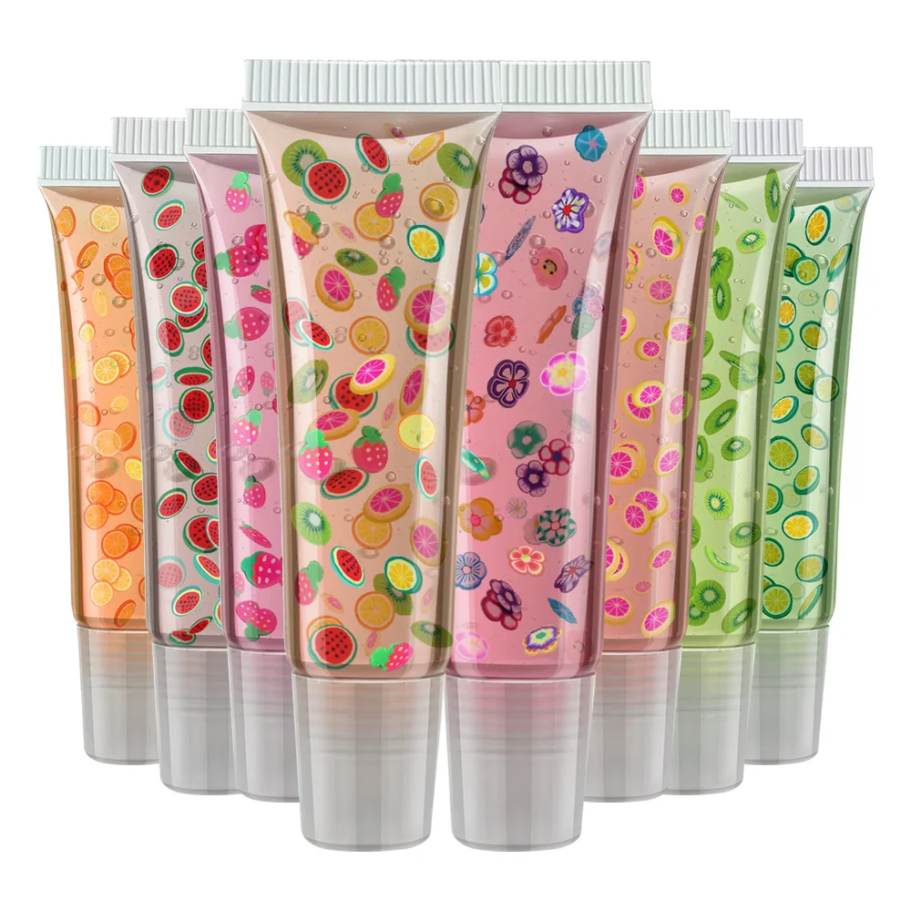 Lip oil cross-border export hose soft pottery fruit slices dilute lip lines moisturizing anti-drying lip balm no logo