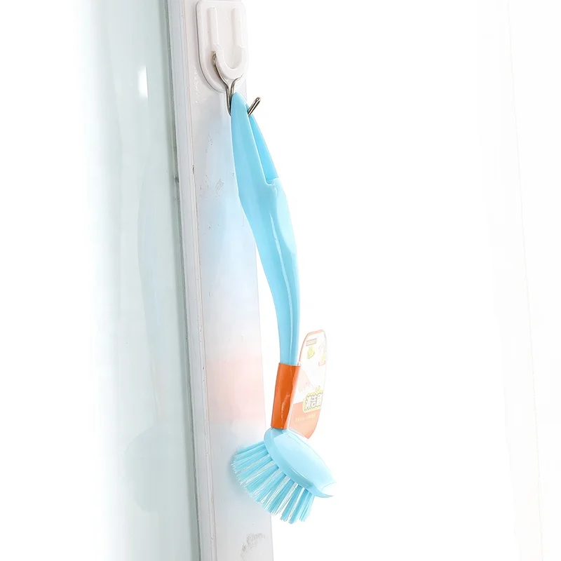 
small long handle plastic kitchen scrub cleaning brush for pot and vegetable 