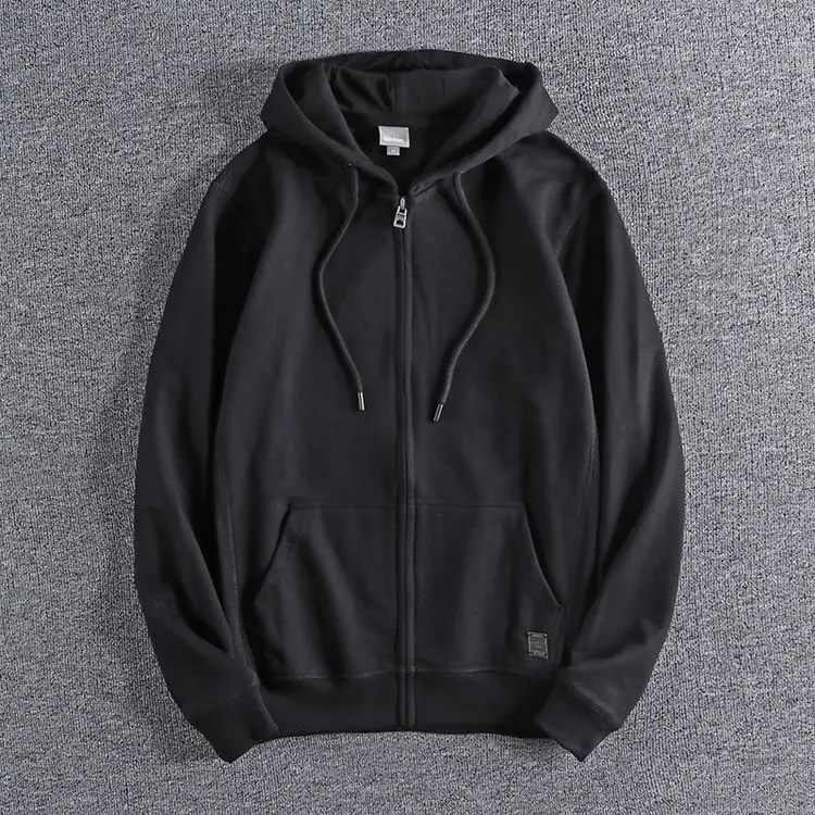 HG333H In Stock wholesale brown custom printing blank Plus size unisex cotton plain gym zip up hoodies zipper hoodie