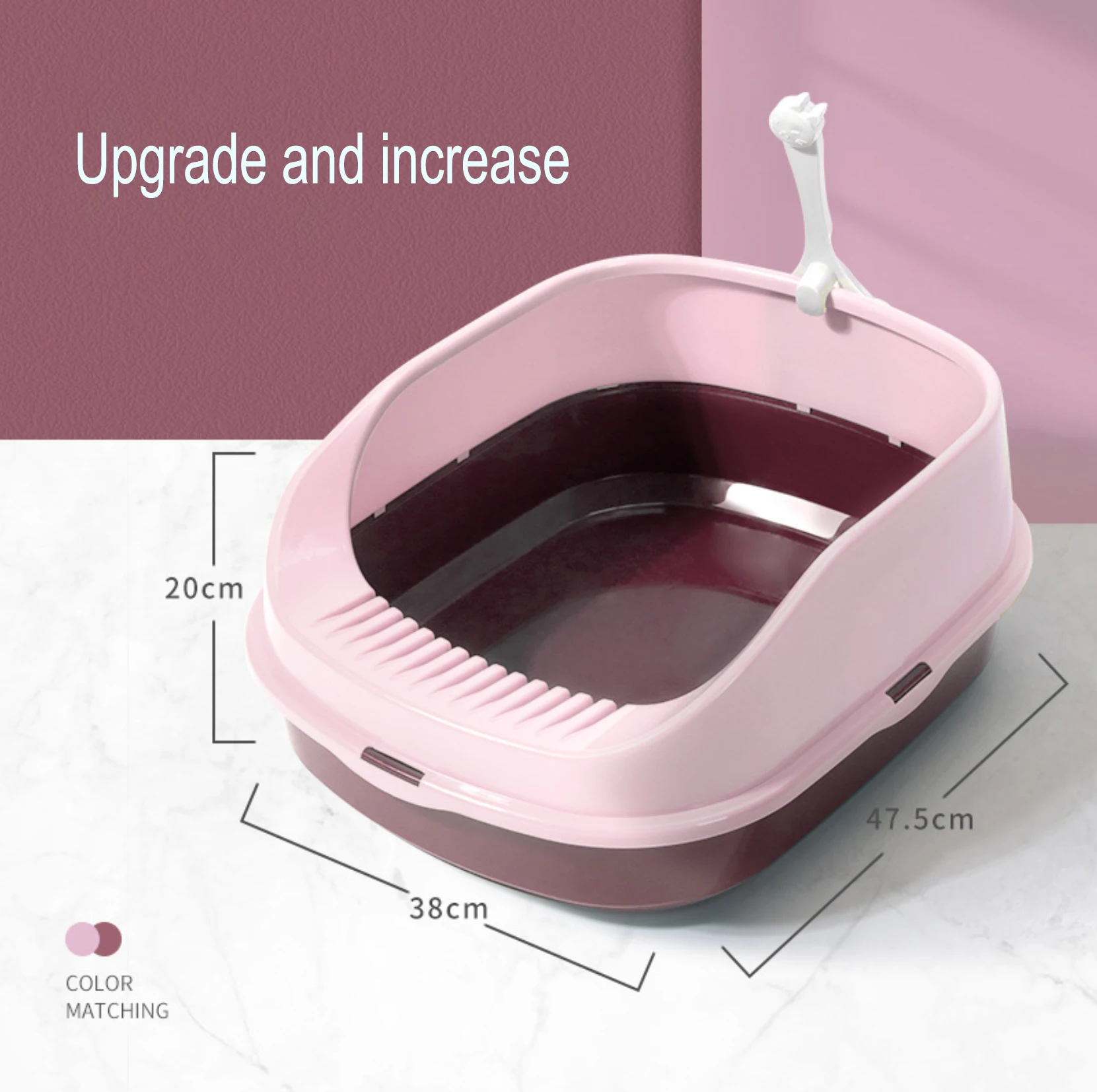 New type of cat litter basin semi closed splash proof Cat Toilet kitten poop basin small size cat litter shove