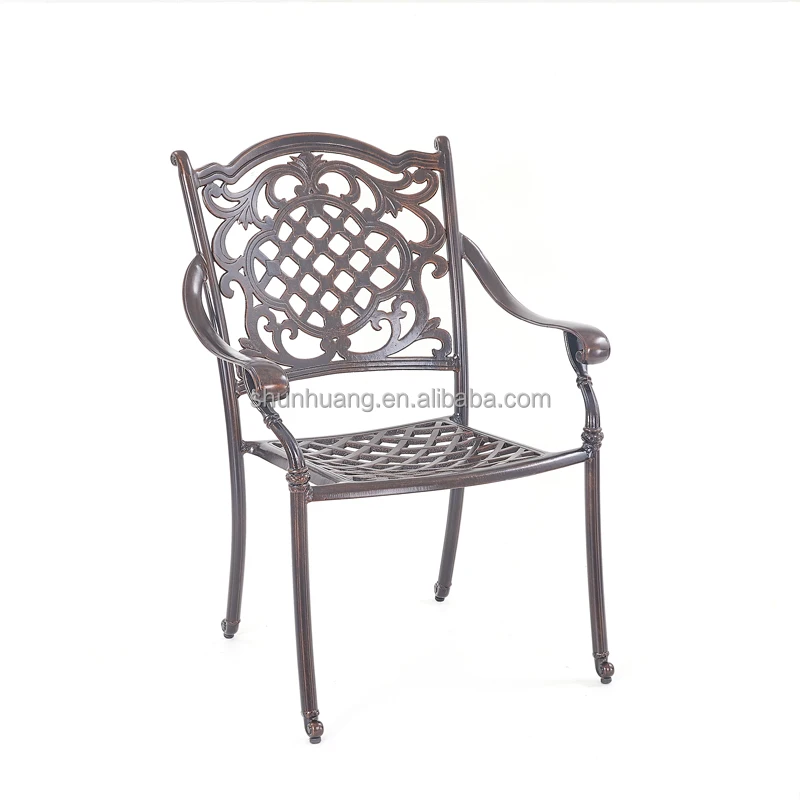 Новый дизайн круглый стол из литого алюминия с 4 стульями столешница в плитке для наружного сада и