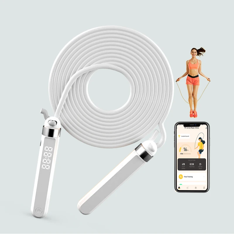 fitness body building wireless bt smart digital skipping rope smart connection counting jump rope with app