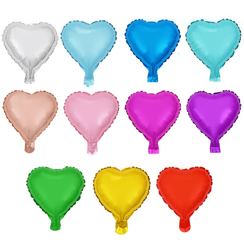 TLX Factory Wholesale Assorted Colors 10 Inch Heart Sharp Foil Balloon Heart Foil Mylar Balloons
