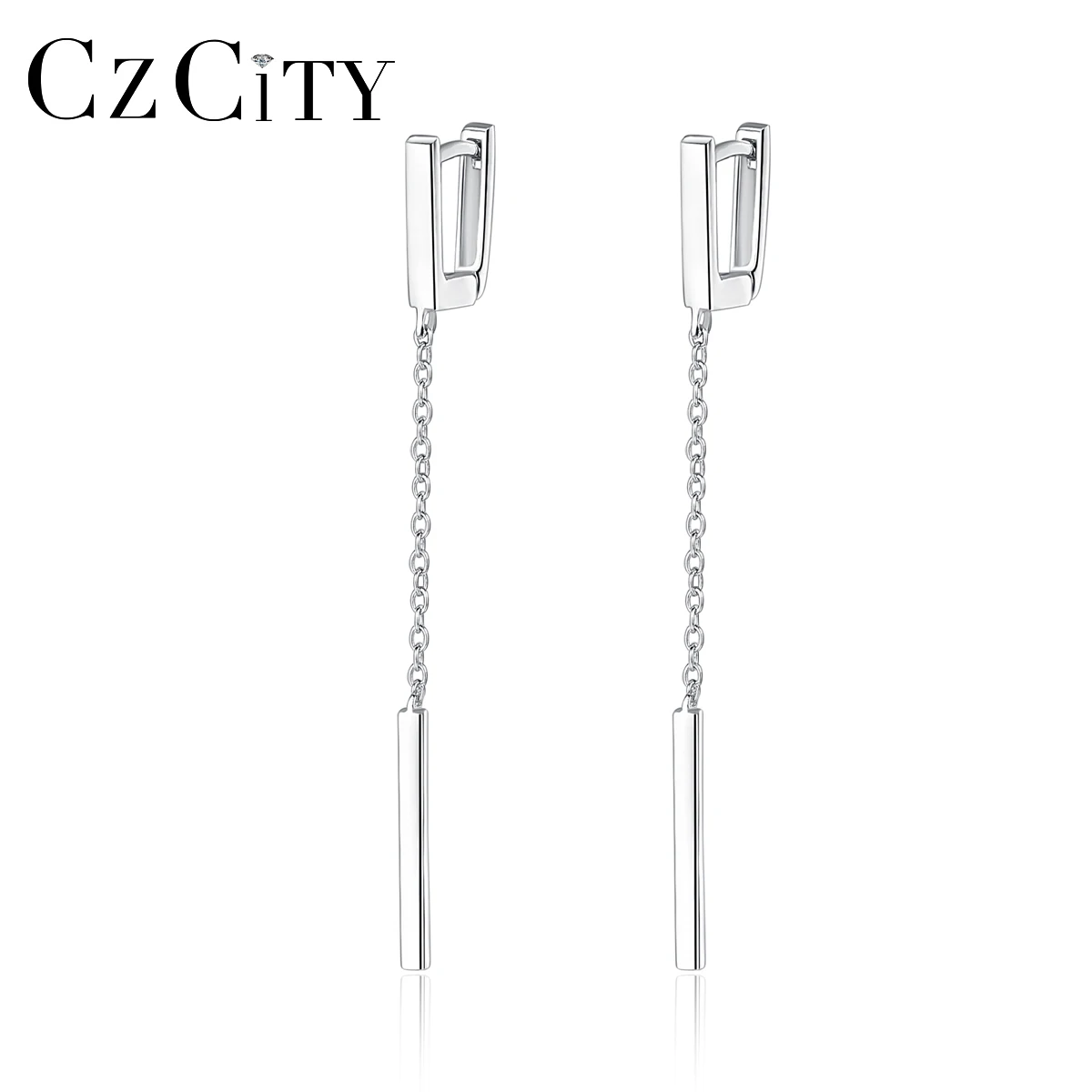 CZCITY Handmade Daily Wear Sterling Silver Long Earrings for College Girls Factory Wholesale