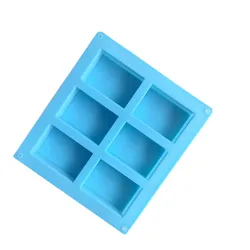 6 Cavity Rectangle Soap Mold Handmade Silicone Soap Making Mold 6x100ml
