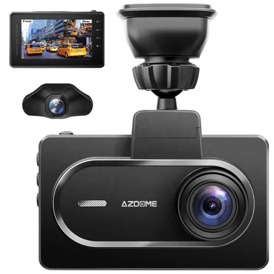 Видеорегистратор AZDOME M27 с двумя объективами Wi-Fi GPS 1080p +