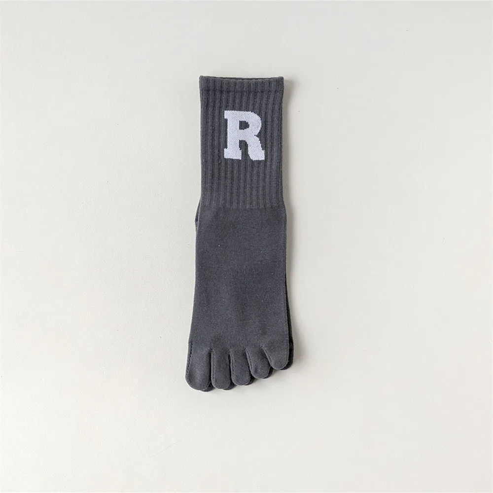 Cmax New Soft Cotton High Quality Sokc Yoga Anti Slip Five Toe Crew Socks