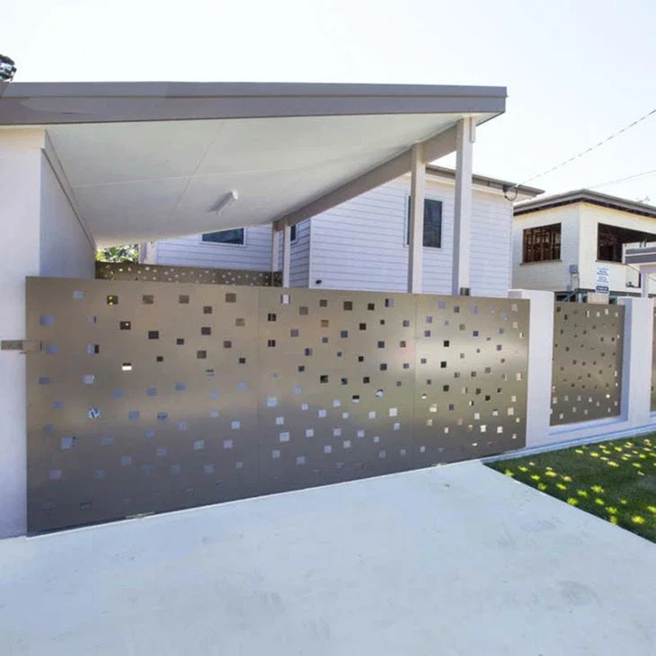 Folding aluminum single exterior price villa entrance house main gate door designs electric high quality wrought iron gate