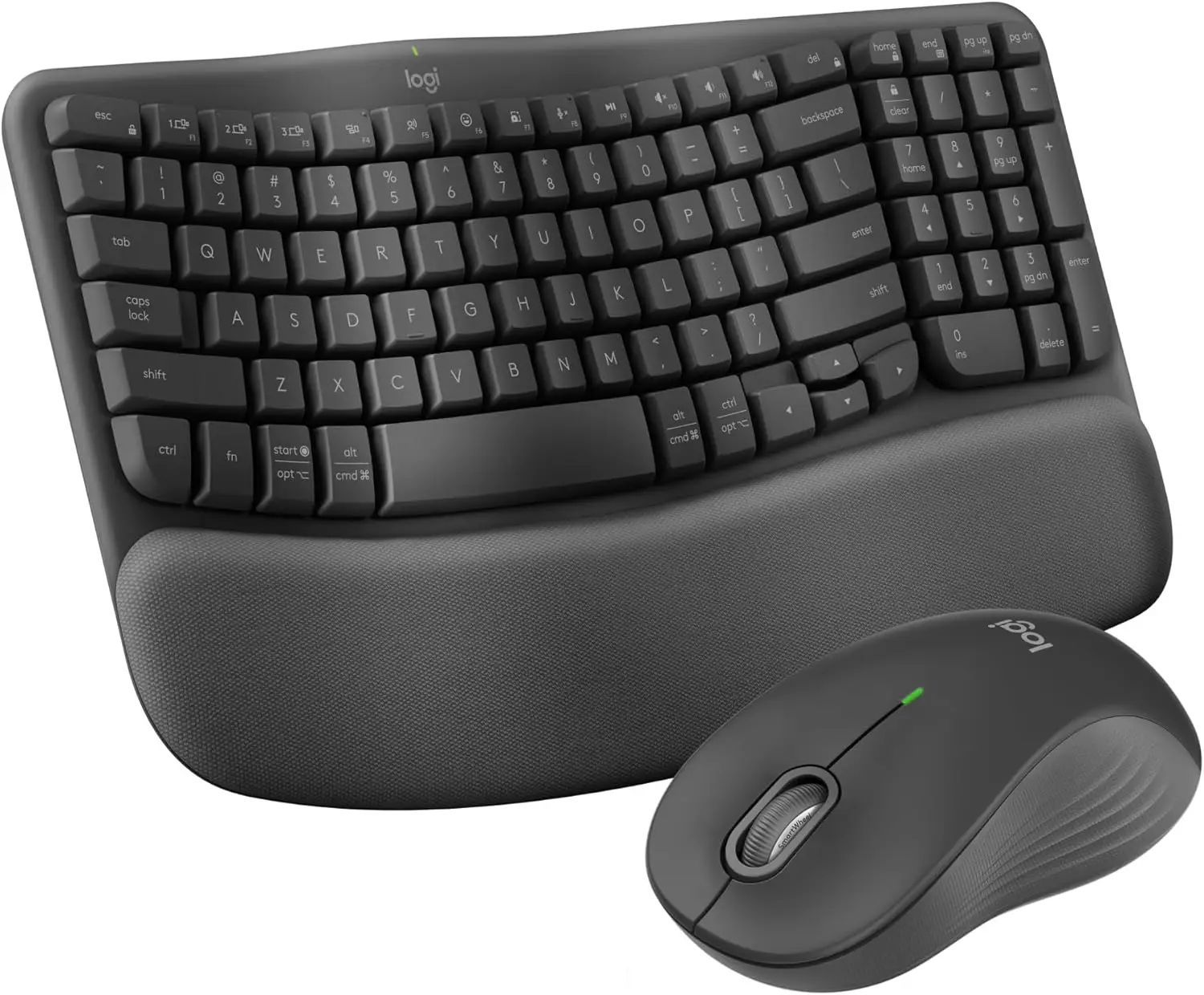 Wave Keys Wireless Bluetooth Ergonomic Keyboard and Wireless Mouse combo Comfortable Natural Typing