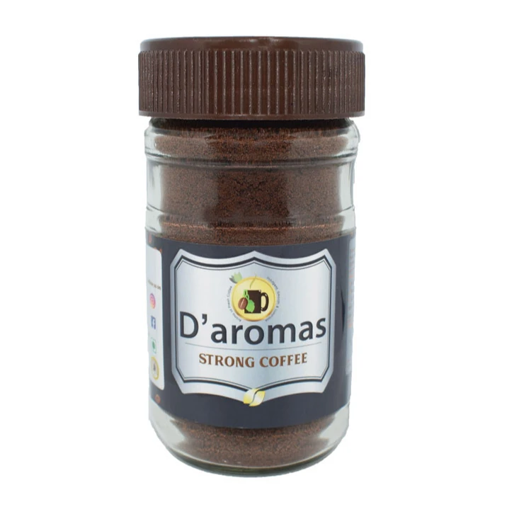 Темный кофейный порошок, 50gm, стеклянная бутылка, упаковка для приготовления сильного кофейного напитка, частная торговая марка предложена