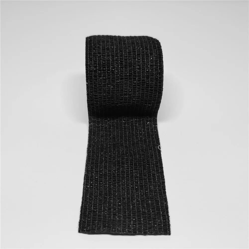 Wholesale Black Elastic Non-woven Fiber Cohesive Bandage for Tattoo Grip