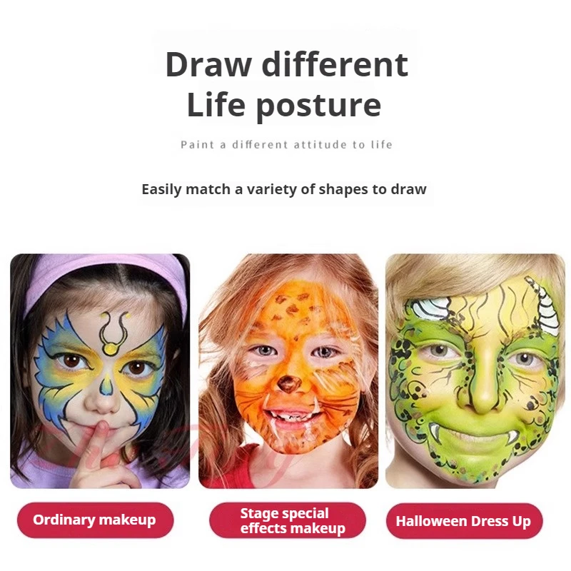 Professional halloween 6 Colors safe Body Painting Makeup 30g Double Water Based Non-toxic Face Body Paint cosmetics