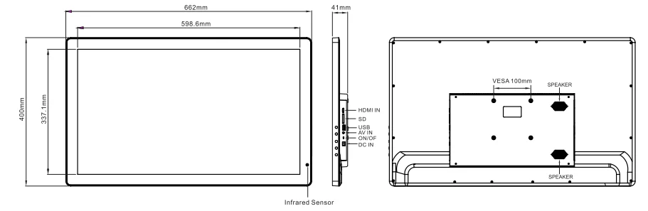 27 inch wall mounted lcd digital signage for all-in-one advertising display
