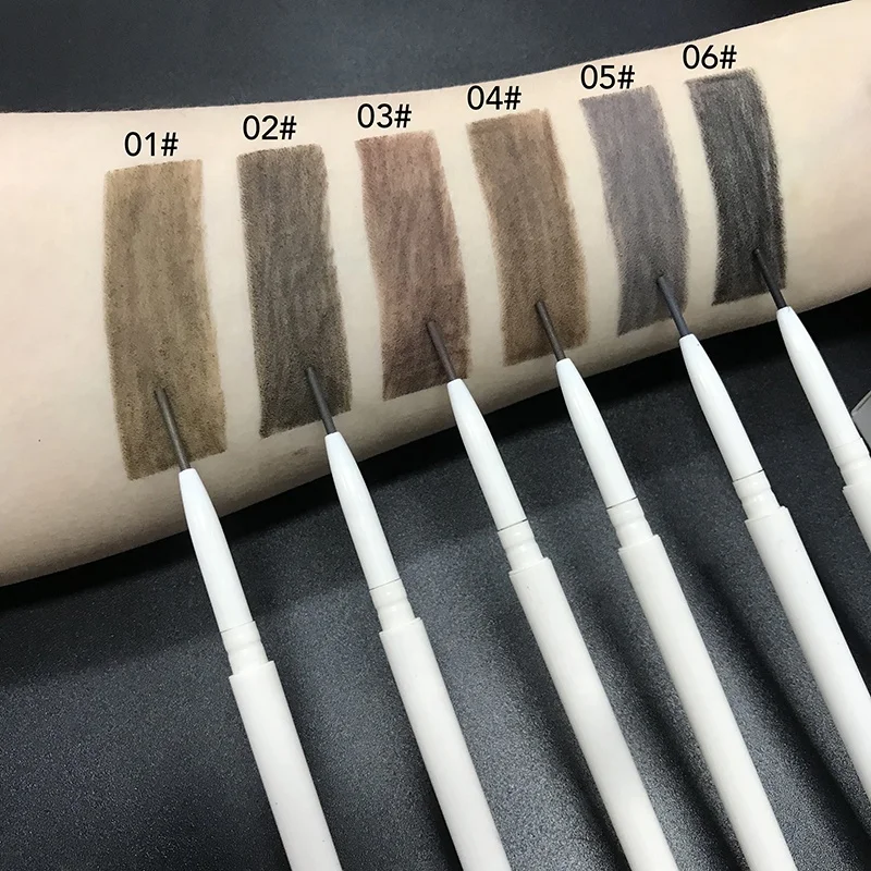 Custom private label  eyebrow pencil for eye brow makeup telescopic vegan white  slender eyebrow pencil
