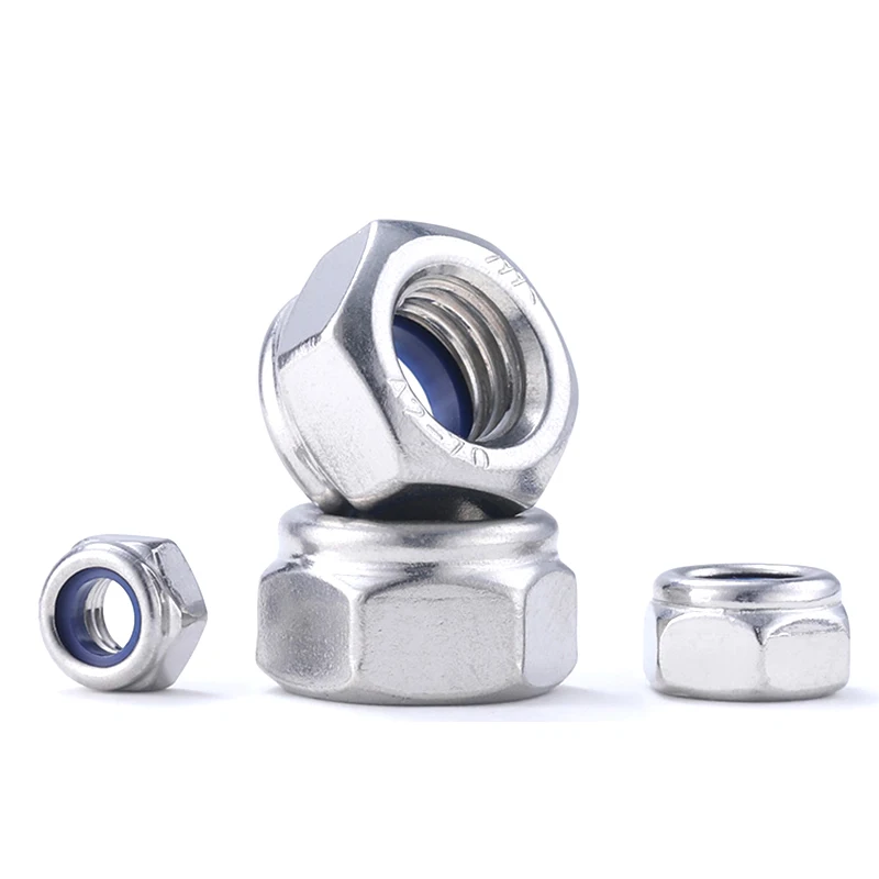 304 stainless steel nylon lock nut Din985 locknut self-locking nut m2-m20