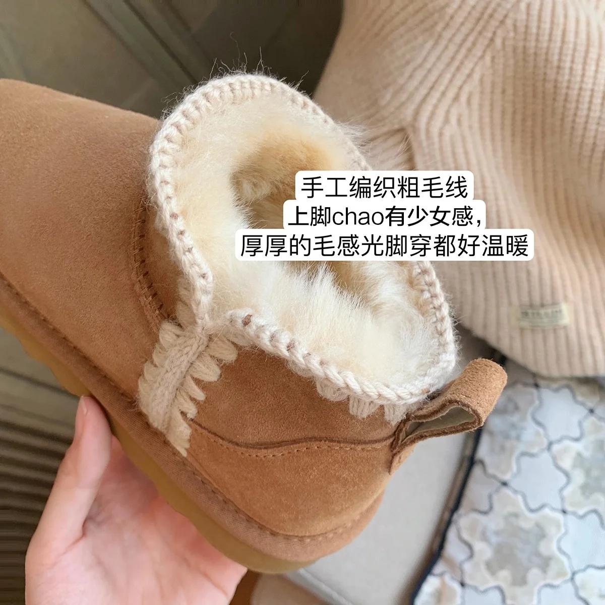Wholesale Winter Thin bottom Snow Boots Brands Design Genuine Leather Fur Boots Women Warm Comfortable Snow Boots