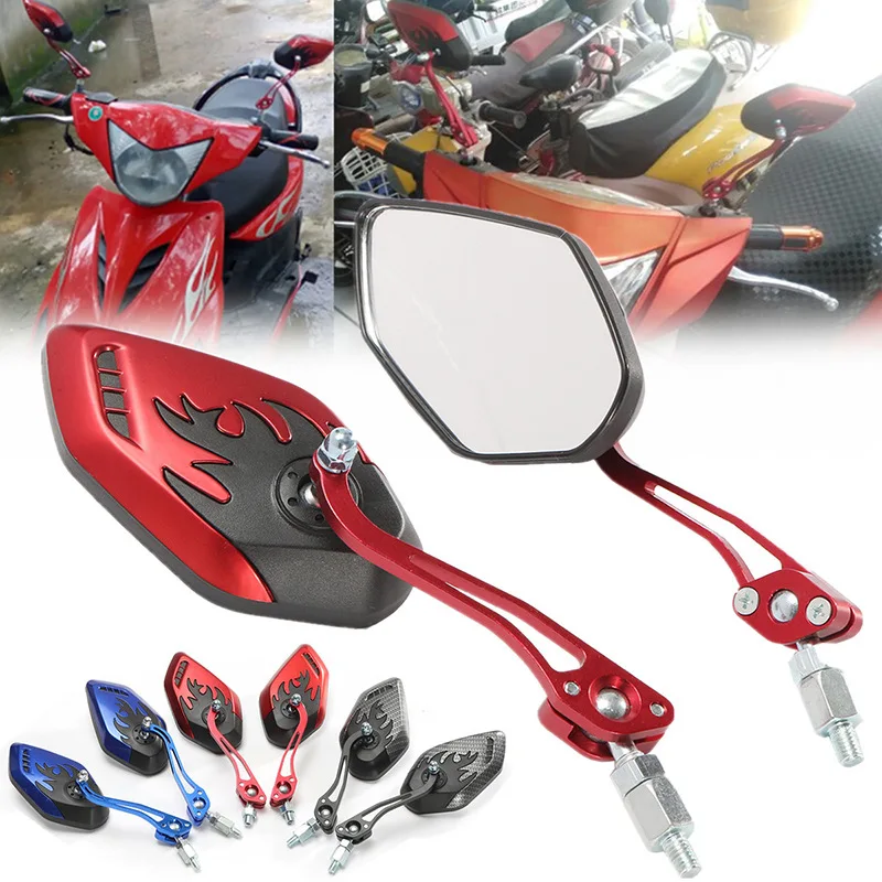 Motorcycle mirrors accessories electric vehicle modified ghost fire Adjustable Glass Frameless Rearview Motorcycle Side Mirrors