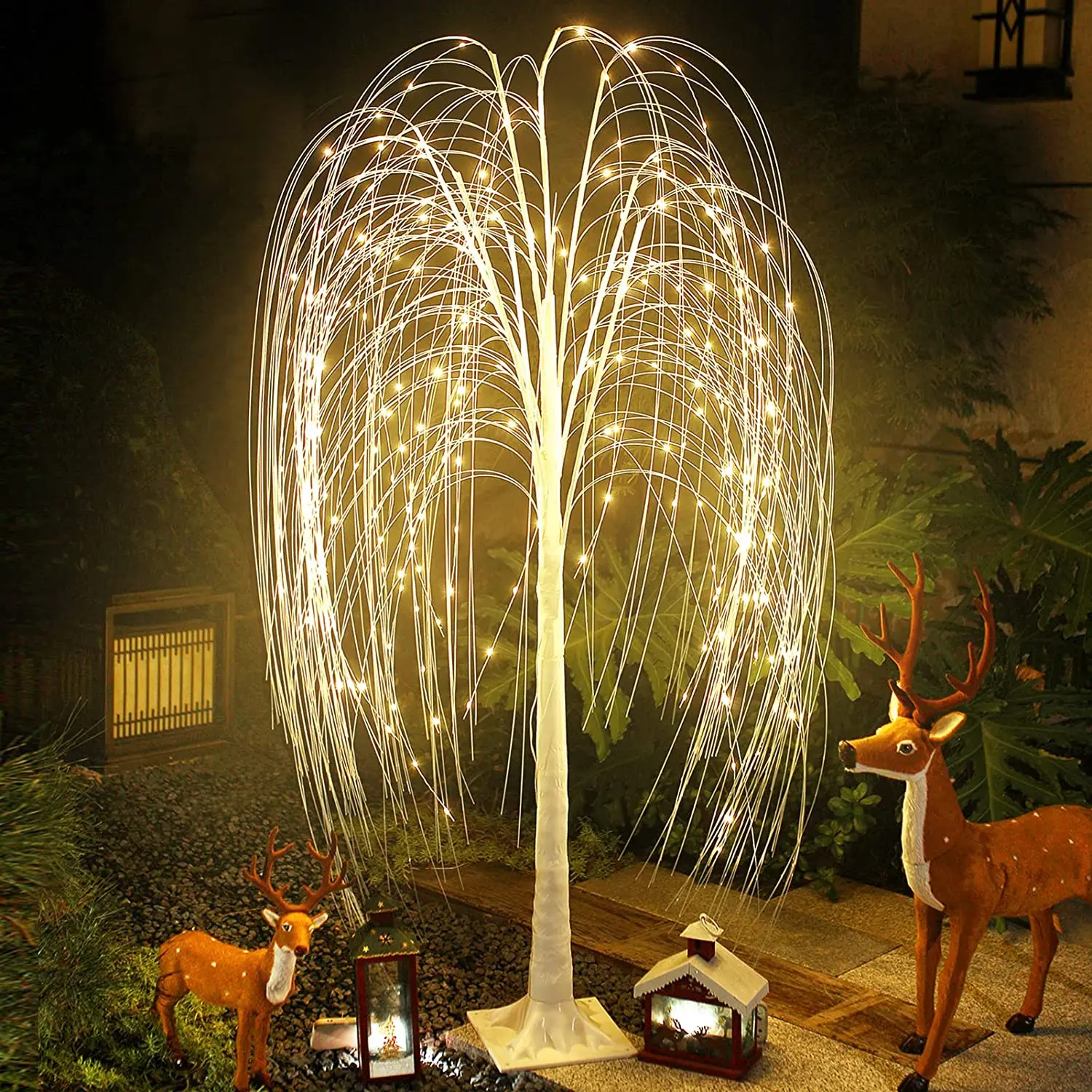 1.5m Fairy Christmas Willow Tree LED Motif Lights Warm White for indoor Outdoor Halloween Party Wedding Garden