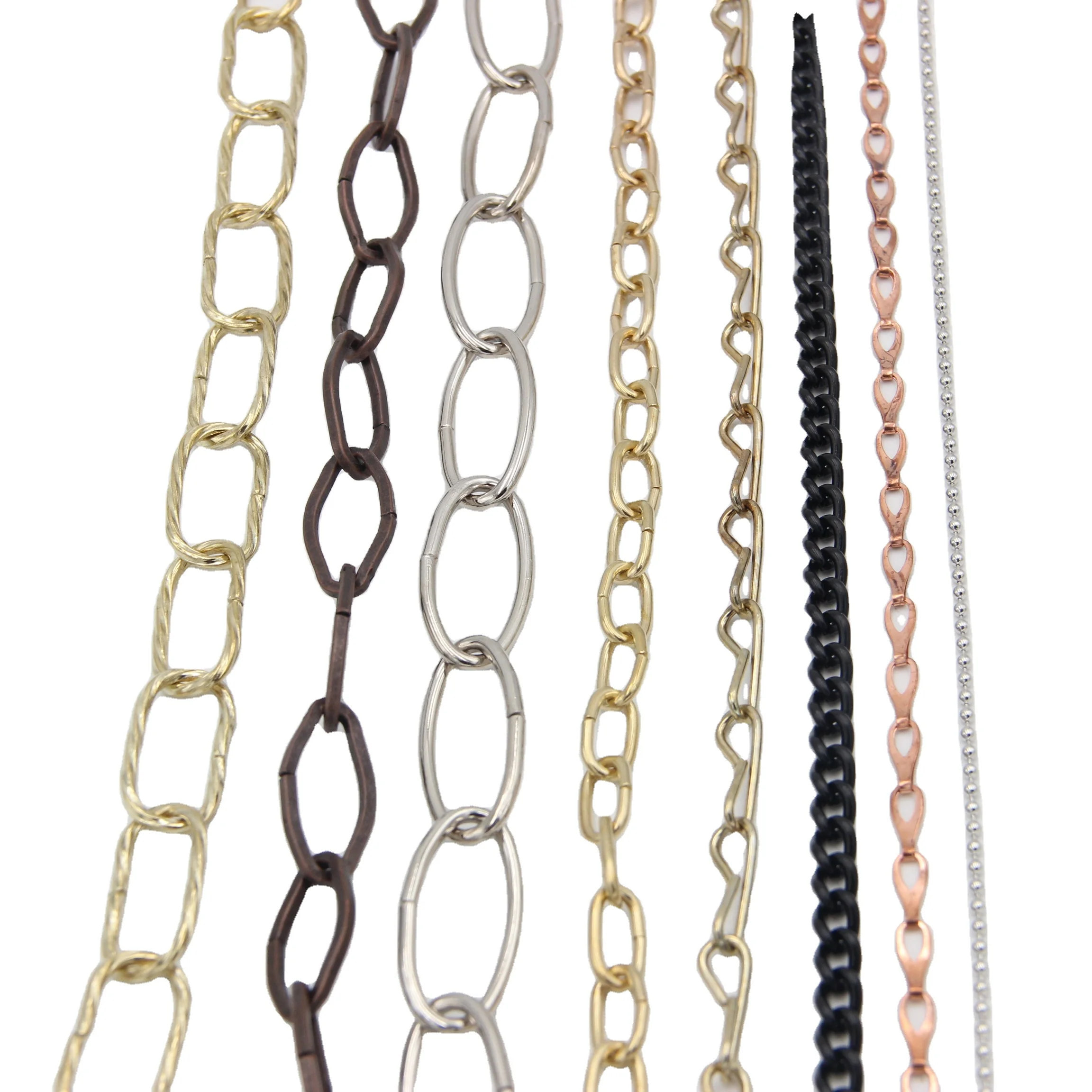 Decorative Single Jack Chain Hanging Basket steel zinc galvanized Brass plated twist Knot Circle chain with spool