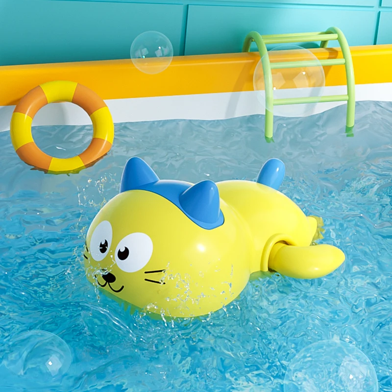 Cute Animal Clockwork Bathtub Swimming Pool ToyBaby Bath Toys for Toddlers 1-3 Boys & Girls Water Bath Toy Set