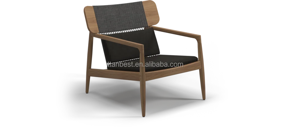 modern all weather outdoor furniture garden set woven rope and teak hardwood lounge chair